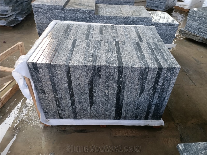 Landscape Stone Gray Granite Tile with Black Veins