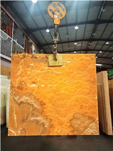 China Agate Onyx Yellow Slabs Wall Covering
