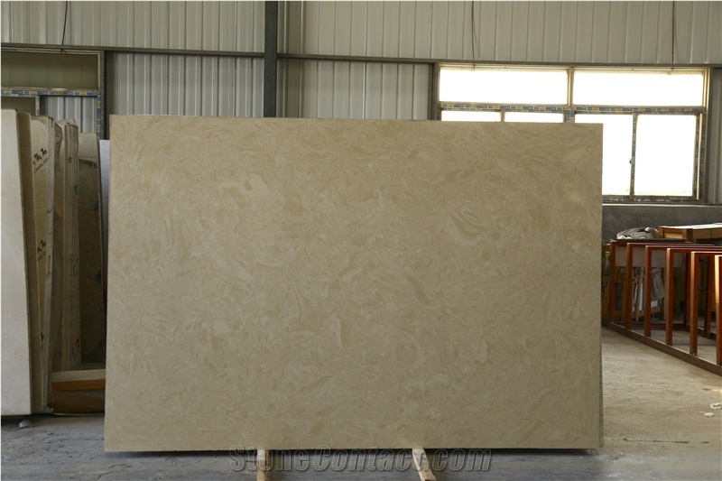 China Artificial Madison Gold Marble Slabs Tiles