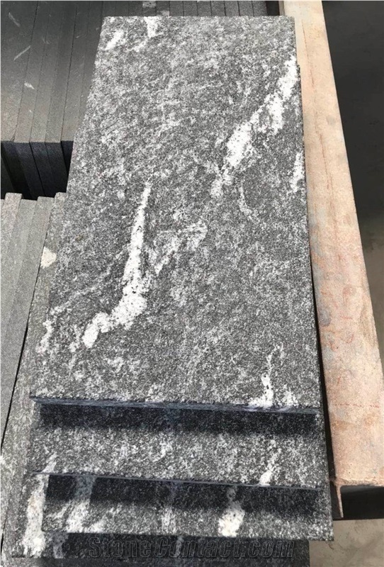 Snow Leopard Tile, China Black Granite With Veins