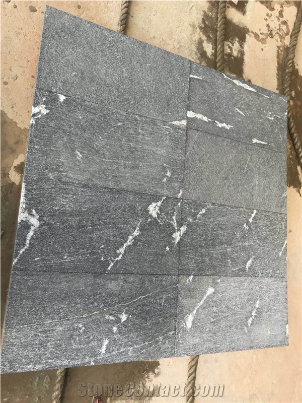 Snow Leopard Tile, China Black Granite With Veins