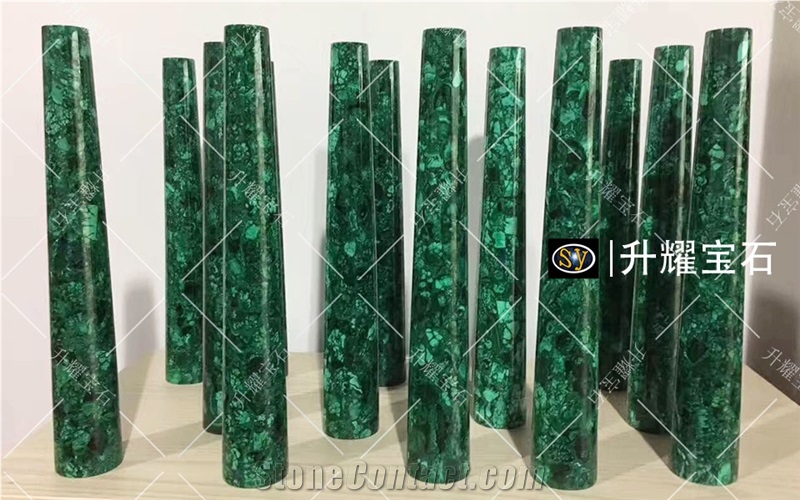 Green Malachite Column Gemstone Peristele
