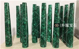 Green Malachite Column Gemstone Peristele