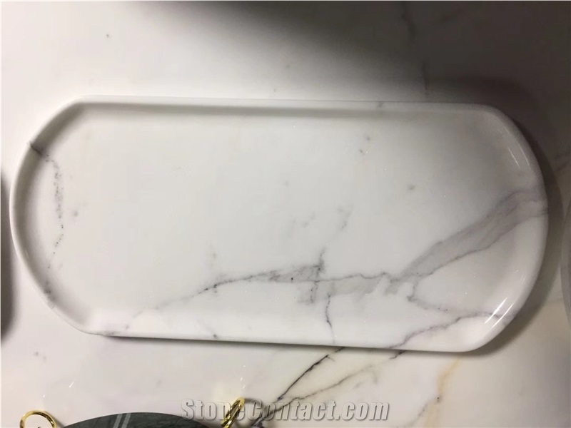 Marble Sushi Serving Tray, Staturio or Calacatta