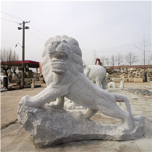 Stone Carving Life Size Lion Statue