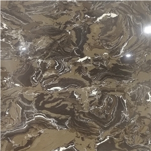 Cafe Brown Artificial Marble Panel Table Top Slab