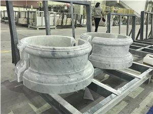Bianco Carrara Marble Column Base for Project
