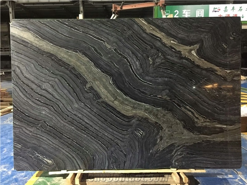 Black Wooden Marble Slab,Tiles for Floor/Wall