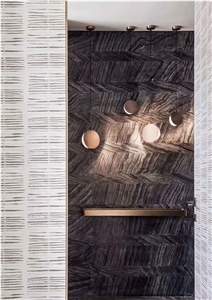 Black Wooden Marble Slab,Tiles for Floor/Wall