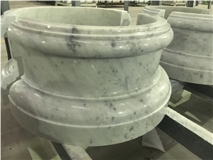 Carrara White Marble Column Base for Project