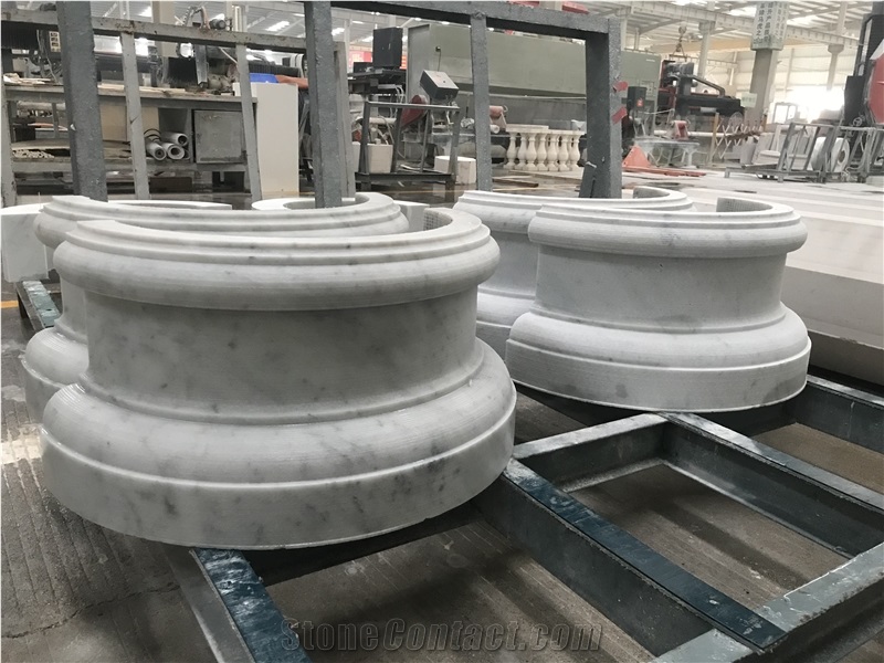 Carrara White Marble Column Base for Project