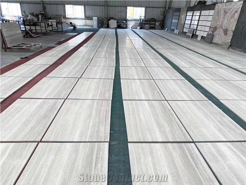China Guizhou White Wood Grain Marble Slab,Tiles