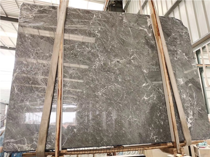 Grey Stream Marble Slab and Tiles for Project