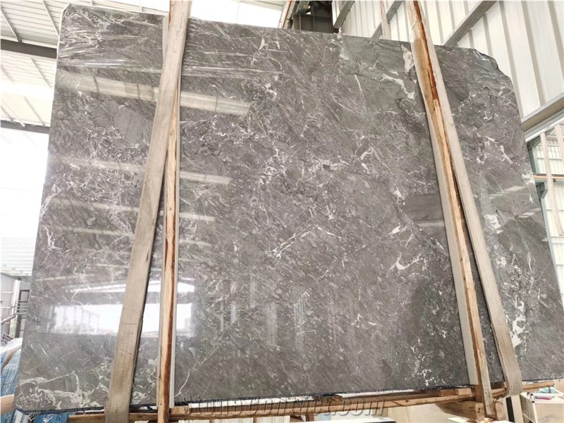 Grey Stream Marble Slab and Tiles for Project