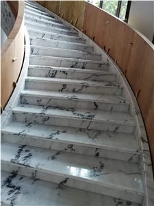 Ice Flower White Marble Stair Steps