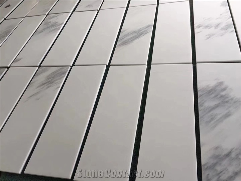 Ink White Marble Slab and Tiles for Floor/Wall