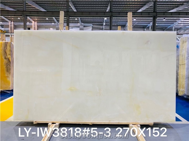 Pure White Onyx Slab and Tiles for Project