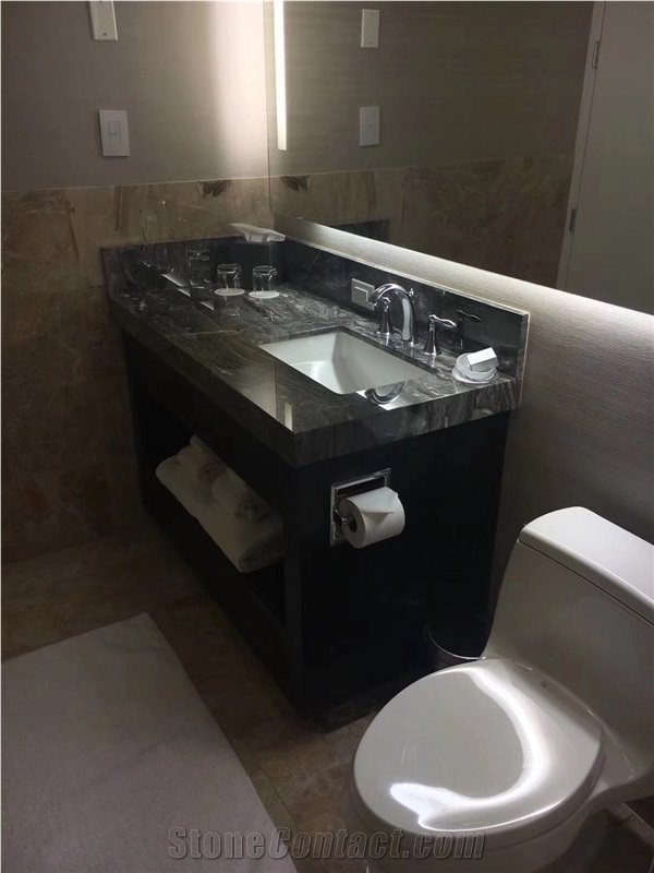 Romantic Grey Marble Bathroom Countertops