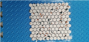 White Terrazzo Mosaic Tile for Kitchen Wall Tile