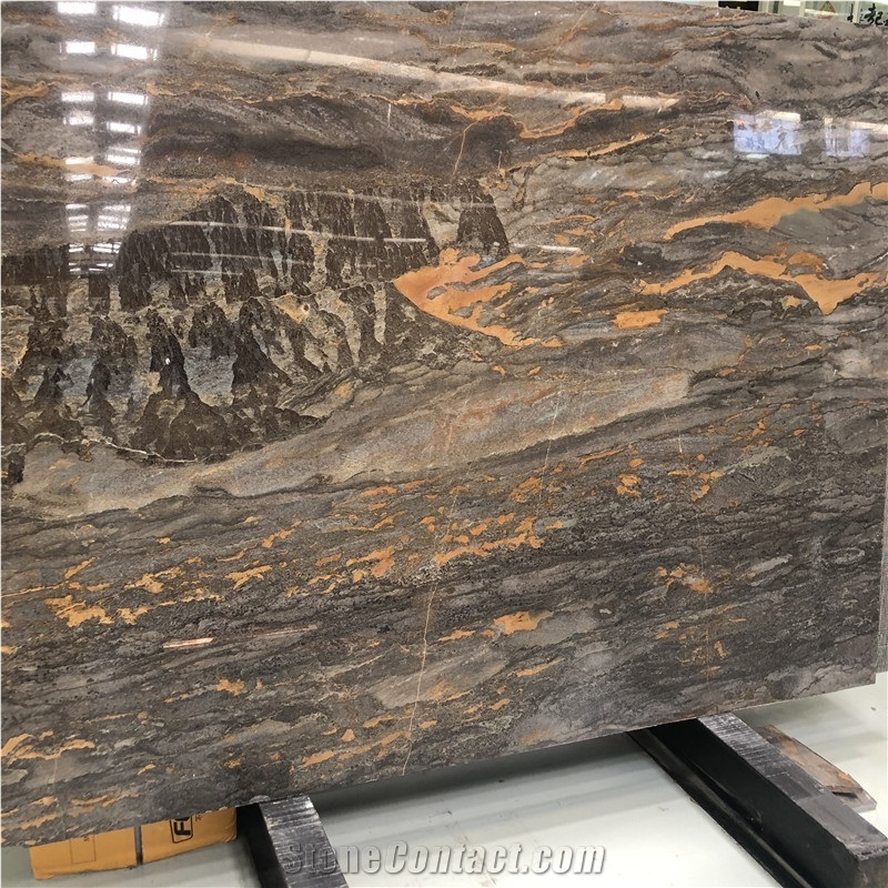 Andes Volcano Dark Brown Polished Marble
