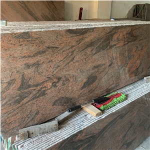 Multicolor Red Granite Slab For Flooring And Wall Cladding