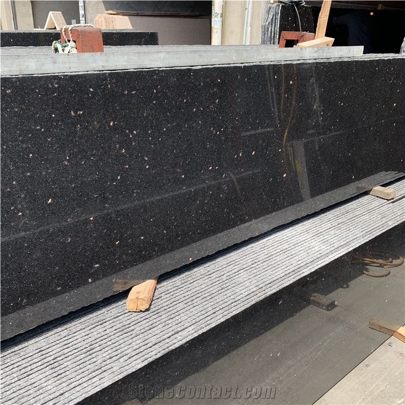 Natural Black Galaxy Granite For Wall And Kitchen Design