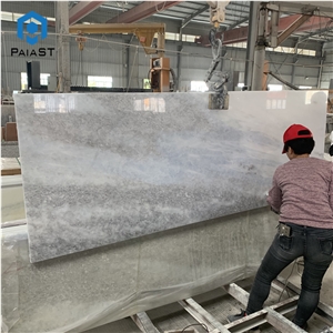 Natural Blue With Grey Marble Slab For Wall Design
