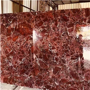 Rosso Levanto Red Marble Slab for Interior Wall