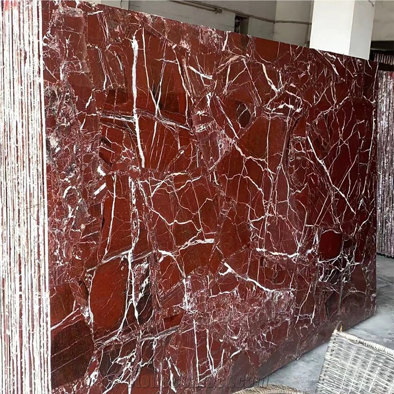 Rosso Levanto Red Marble Slab for Interior Wall