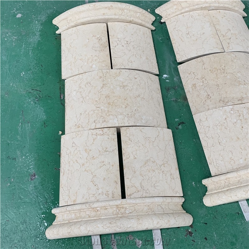 Sunny Beige Marble Wall Cladding Interior Column