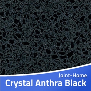 Anthra Black Crystal Quartz Stone Slab Surfaces