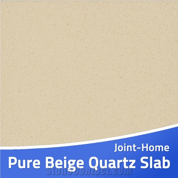 Antique Pure Beige Quartz Stone Slab Manmade Tiles