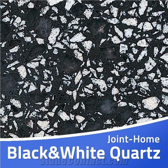 Black&White Colorful Multi-Color Quartz Stone Slab