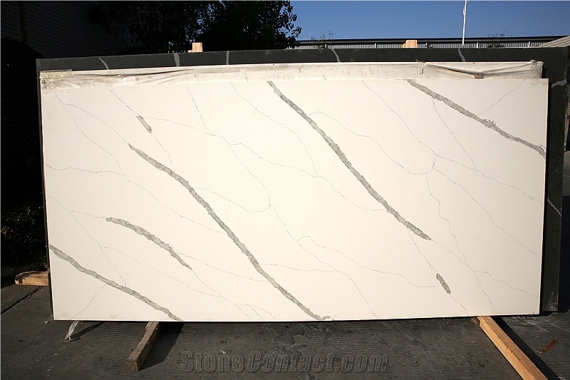 Caesarstone Polish Creme Brulee White Quartz Slabs from China