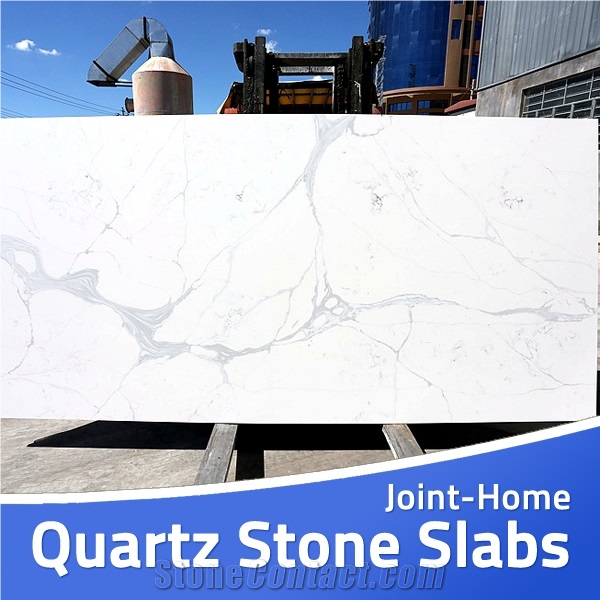 Calacatta Big Quartz Stone Slabs for Shower Trays