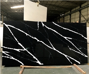 Calacatta Black Artificial Stone Wall Slab Tiles