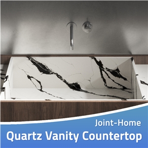 Calacatta Oro Carrara Black Quartz Vanity Worktops