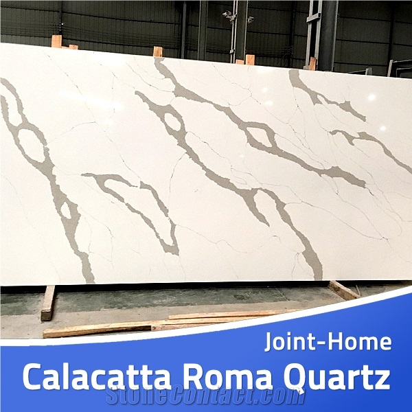 Calacatta Roma Quartz Slab Stone Tiles for Kitchen