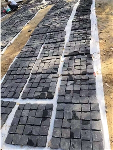 Cheap Black Granite Cube Stone Paving Mats 10x10