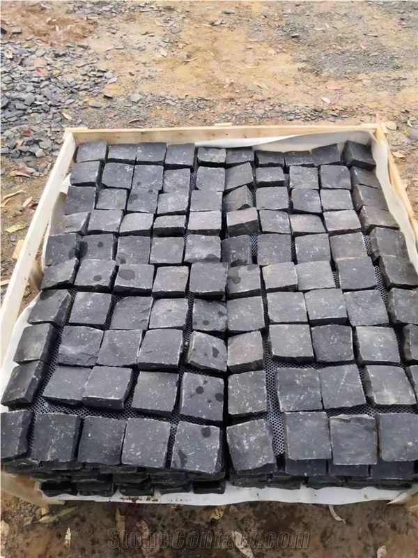 Cheap Black Granite Cube Stone Paving Mats 10x10