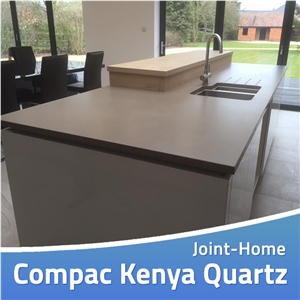 Compac Kenya Unsui Brown Quartz Kitchen Countertop