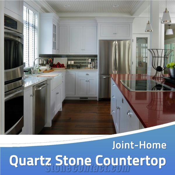 Crema Marfil Manmade Quartz Stone Kitchen Tops