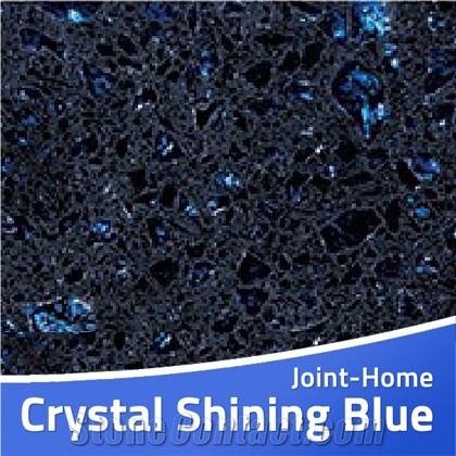 Crystal Shining Light Dark Blue Quartz Stone Slabs