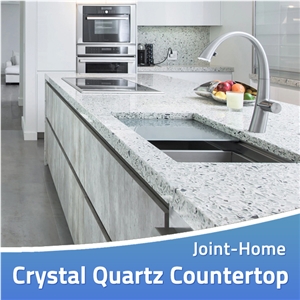 Crystal White Quartz Manmade Stone Countertop Tops