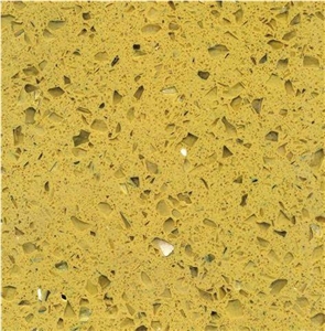 Crystal Yellow Color Quartz Stone Factory Slab