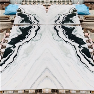 Customized Panda White Marble Floor Wall Tile Slab