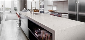 Engineered Pearl White Quartz Kitchen Countertops