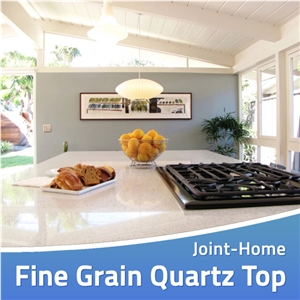 Fine Grain White Quartz Stone Kitchen Countertop