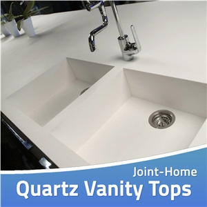 Glacier Pure White Quartz Stone Bathroom Vanity Top