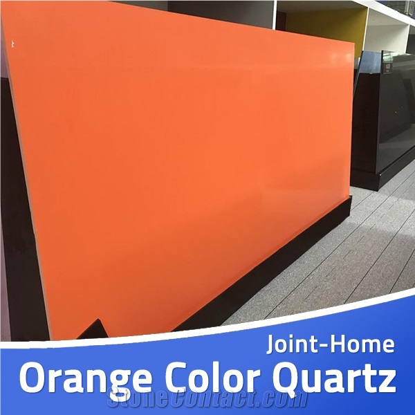 Light Dark Orange Quartz Stone Slabs 1cm 2cm 3cm
